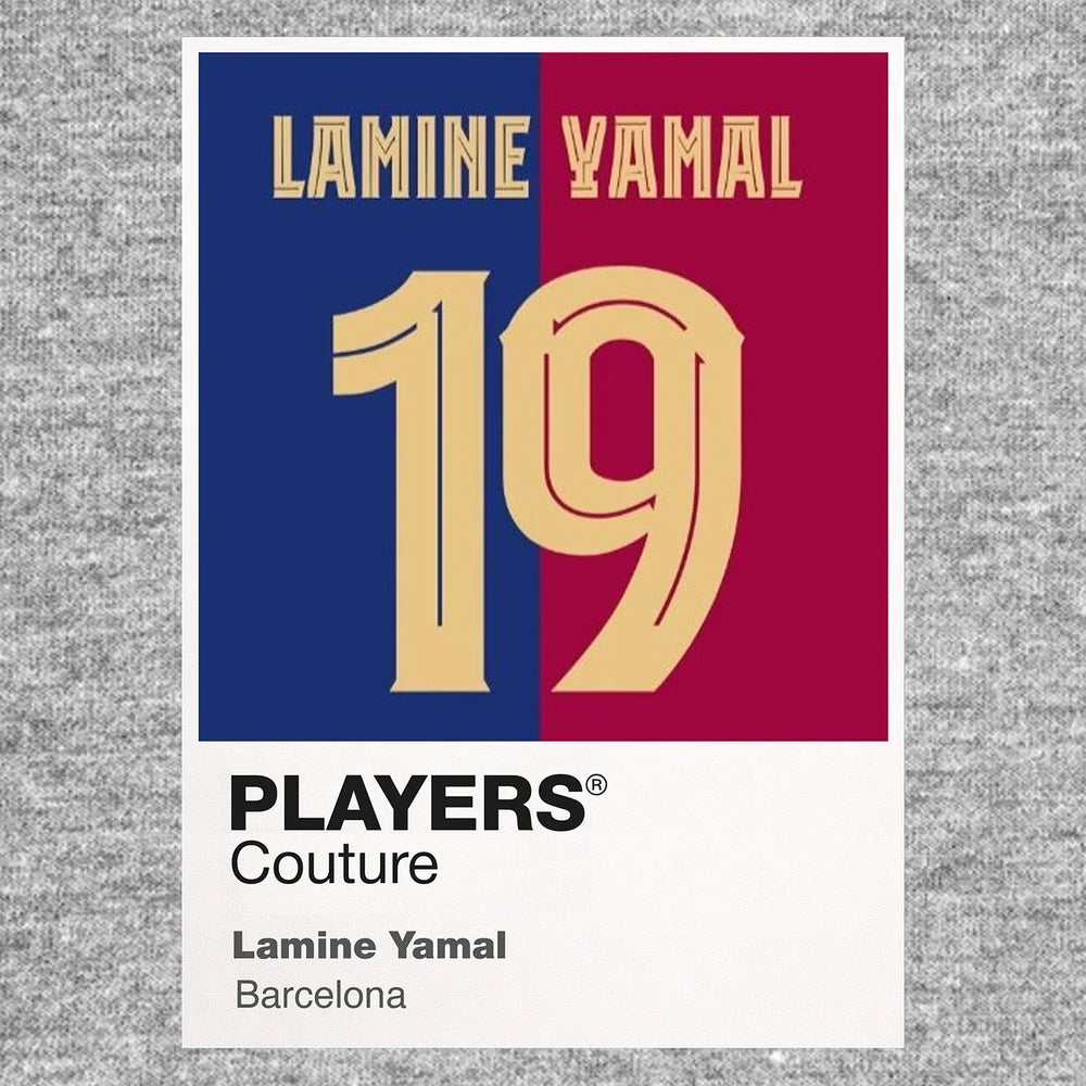 Lamine Yamal 19 Football Shirt Frame Men's Hoodie – grey close-up detail shot of the Lamine Yamal 19 Football Players