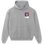 Lamine Yamal 19 Football hoodie – grey men's hoodie featuring the Lamine Yamal 19 Football Players Couture logo