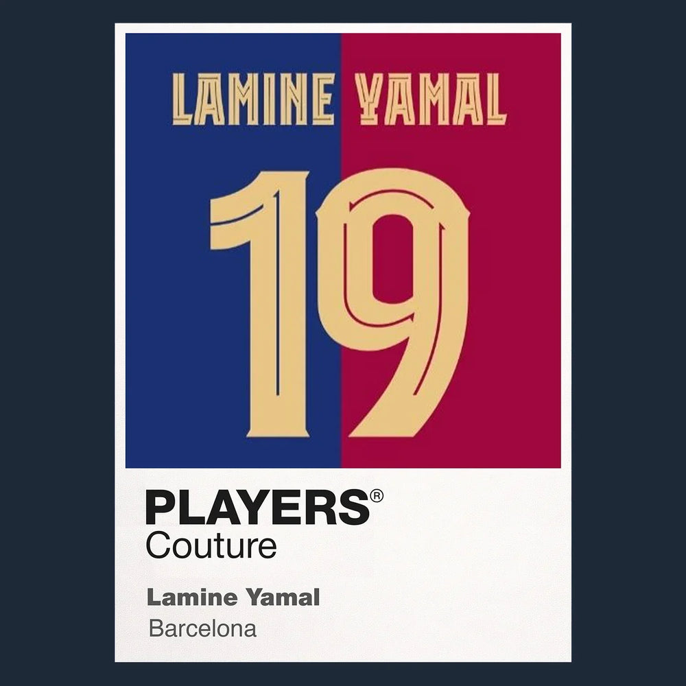 Lamine Yamal 19 Football Shirt Frame Men's Hoodie – navy close-up detail shot of the Lamine Yamal 19 Football Players