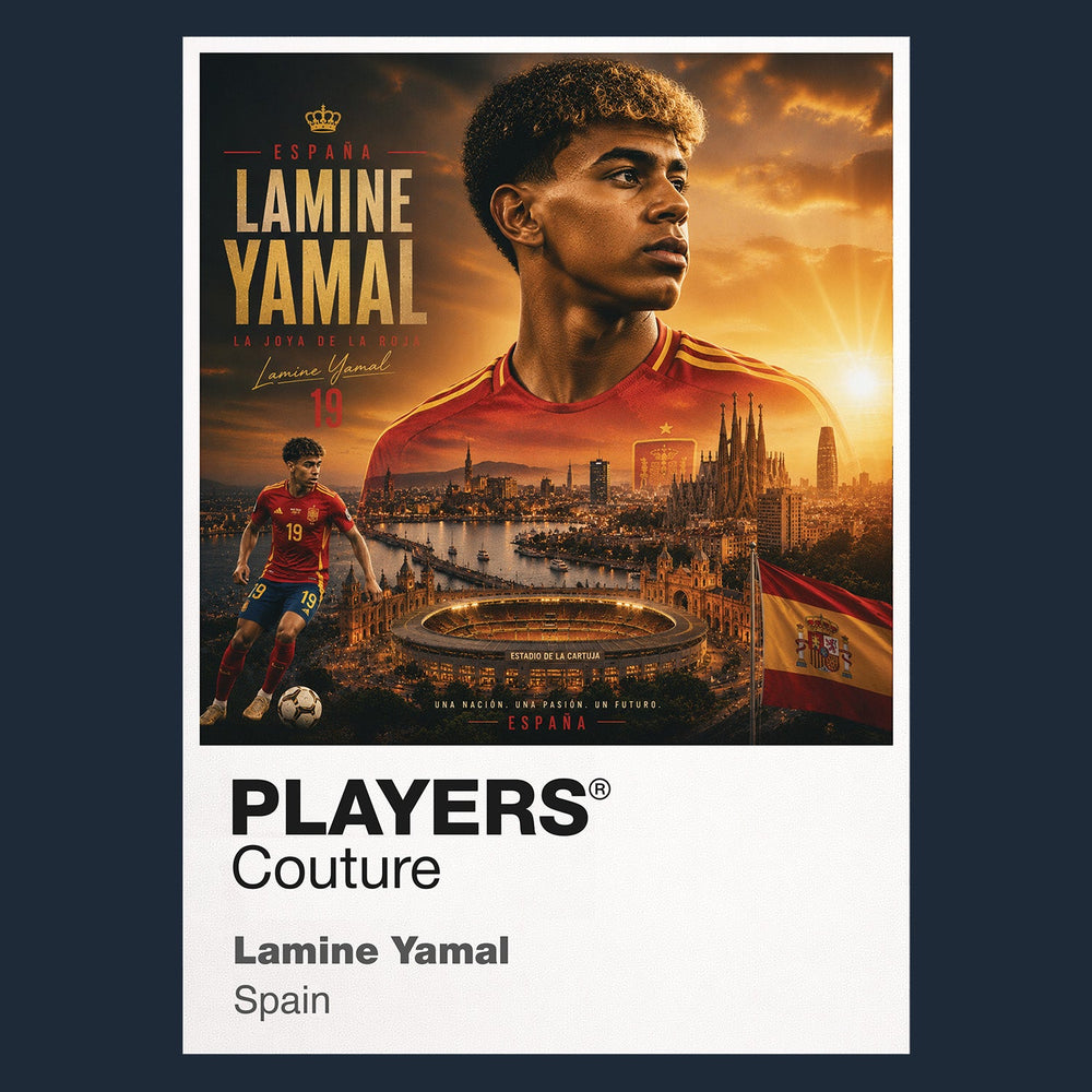 Lamine Yamal Spain Atlas Frame artwork by Players Couture