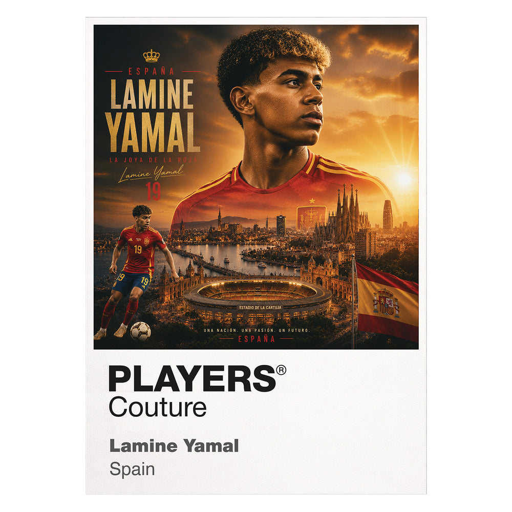 Lamine Yamal Spain Atlas Frame artwork by Players Couture