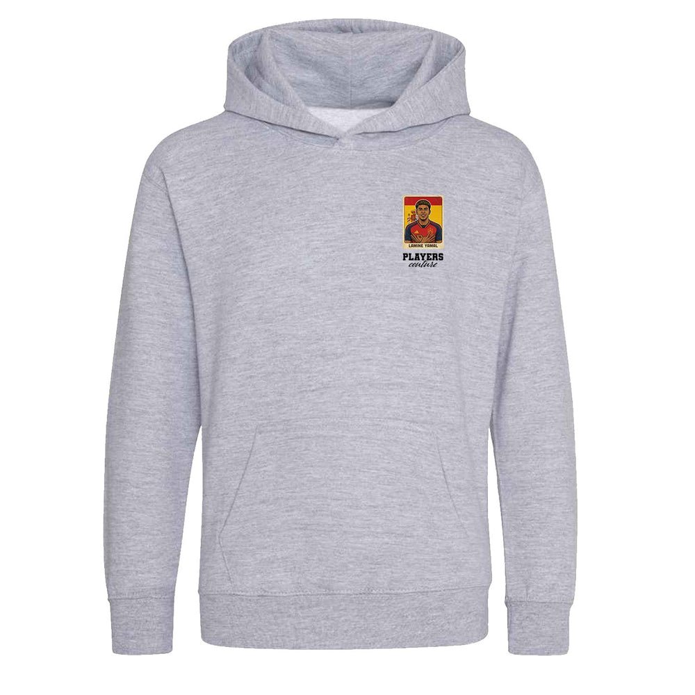 Lamine Yamal World Cup Sticker Kids Hoodie – lamine yamal sticker kids grey hoodie Players Couture design