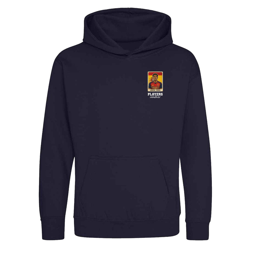 Lamine Yamal World Cup Sticker Kids Hoodie – lamine yamal sticker kids navy hoodie Players Couture design