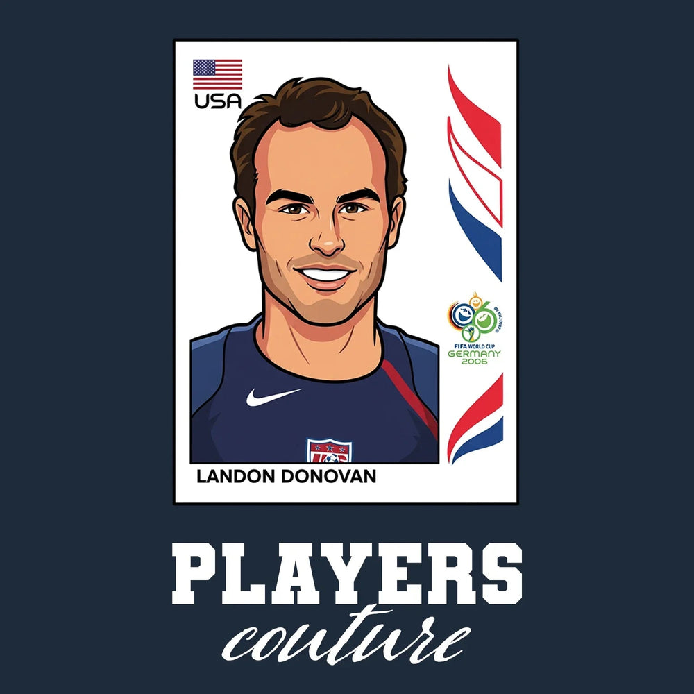 Lando Donovan World Cup Sticker Kids T-Shirt – lando donovan navy Players Couture design