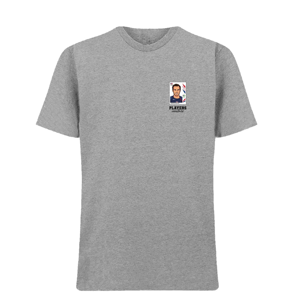 Lando Donovan World Cup t-shirt – grey men's t-shirt featuring the Lando Donovan World Cup Players Couture logo
