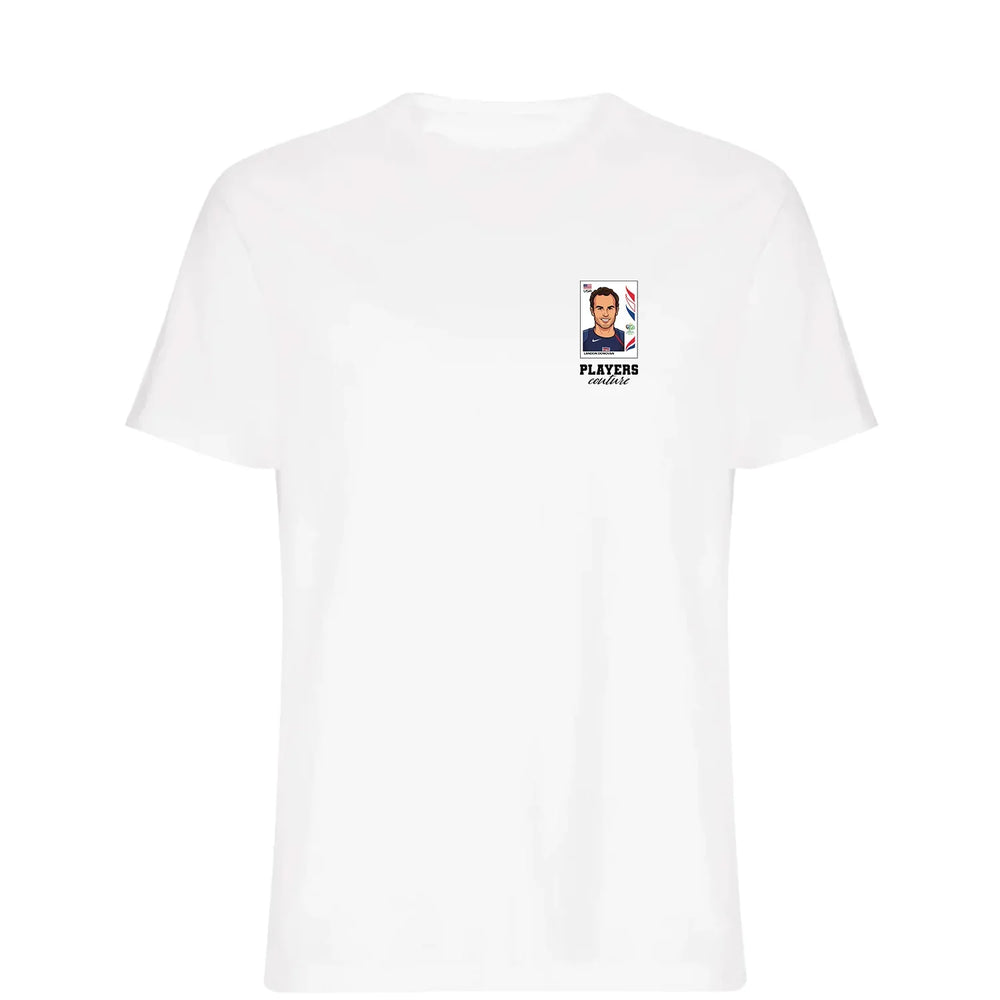 Lando Donovan World Cup t-shirt – white men's t-shirt featuring the Lando Donovan World Cup Players Couture logo