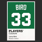 Larry Bird 33 Jersey Frame Men's T-Shirt – black close-up detail shot of the Larry Bird 33 Players Couture logo design