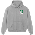 Larry Bird 33 hoodie – grey men's hoodie featuring the Larry Bird 33 Players Couture logo