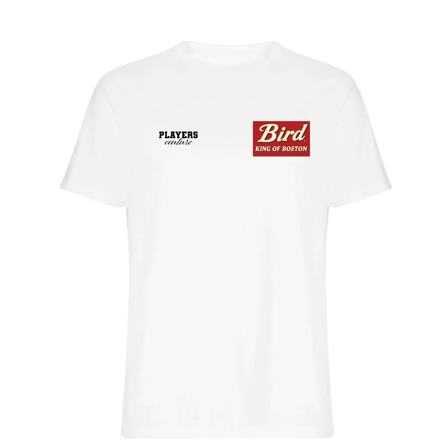 Larry Bird Logo Players Couture Mens T-Shirt White