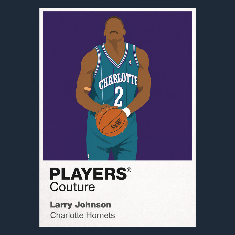 Larry Johnson Hornets Basketball Icon Frame - Icon Design