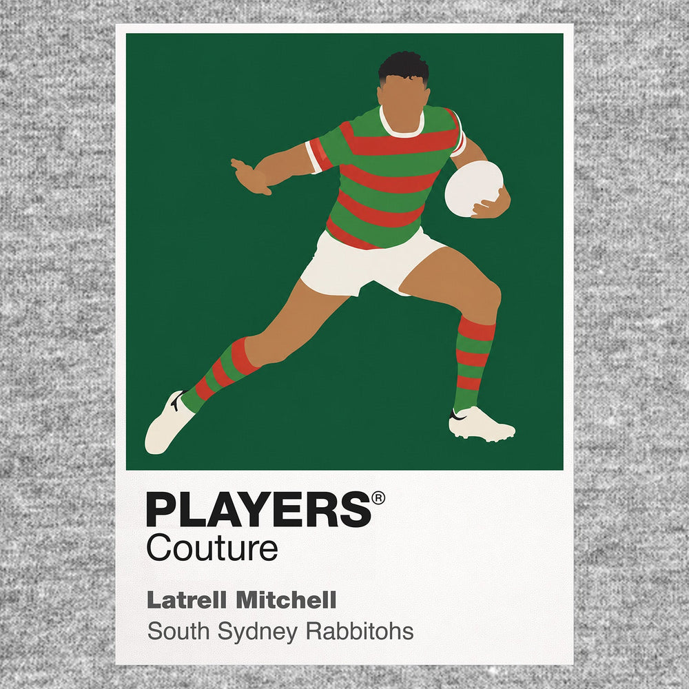 Latrell Mitchell South Sydney Rabbitohs rugby league T-shirt grey