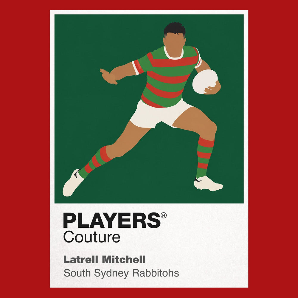 Latrell Mitchell South Sydney Rabbitohs rugby league T-shirt red