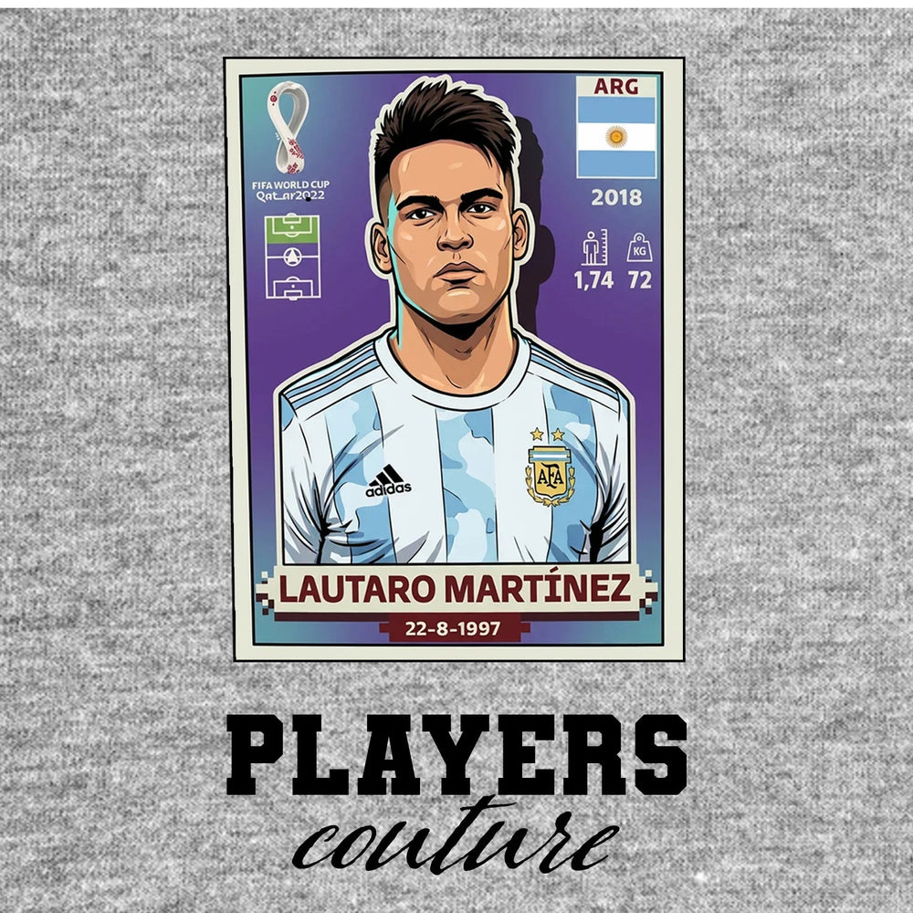 Lautaro Martinez World Cup Sticker Kids T-Shirt – lautaro martinez grey Players Couture design