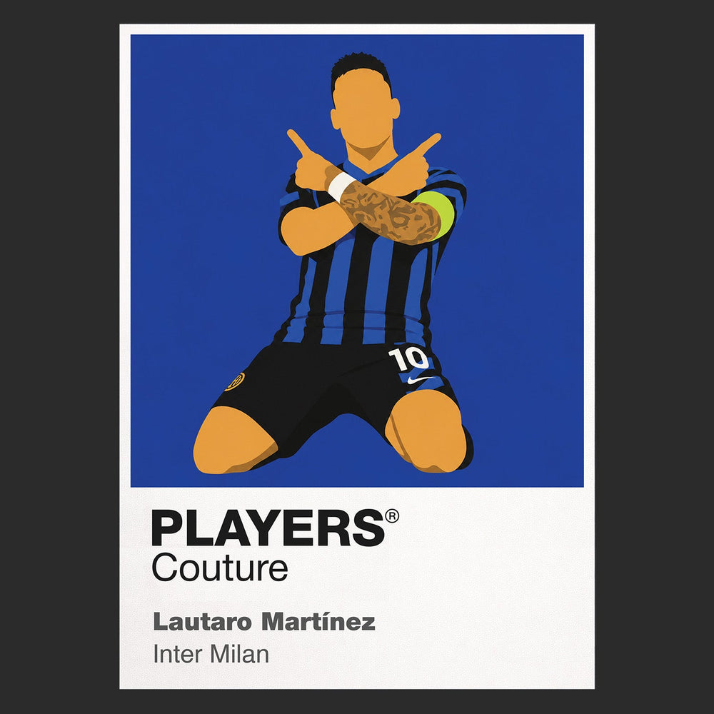 Lautaro Martinez Inter Milan Icon Frame Men's Hoodie — Black Artwork