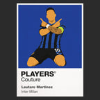 Lautaro Martinez Inter Milan Icon Frame Men's Hoodie — Black Artwork