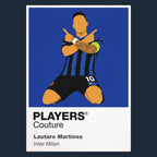 Lautaro Martinez Inter Milan Icon Frame Men's Hoodie — Navy Artwork