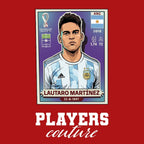 Lautaro Martinez World Cup Sticker Kids T-Shirt – lautaro martinez red Players Couture design
