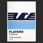 Lazio Classic Football Shirt Colours Frame Men's T-Shirt – black close-up detail shot of the Lazio Players Couture logo