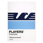 Lazio Classic Football Shirt Colours Frame Men's T-Shirt – white close-up detail shot of the Lazio Players Couture logo