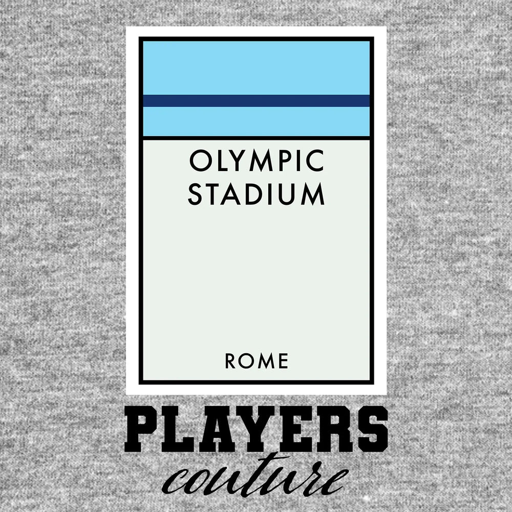 Lazio Monopoly Card hoodie – grey men's hoodie with black Lazio Monopoly Card letters and Players Couture logo on the chest