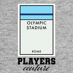 Lazio Monopoly Card hoodie – grey men's hoodie with black Lazio Monopoly Card letters and Players Couture logo on the chest