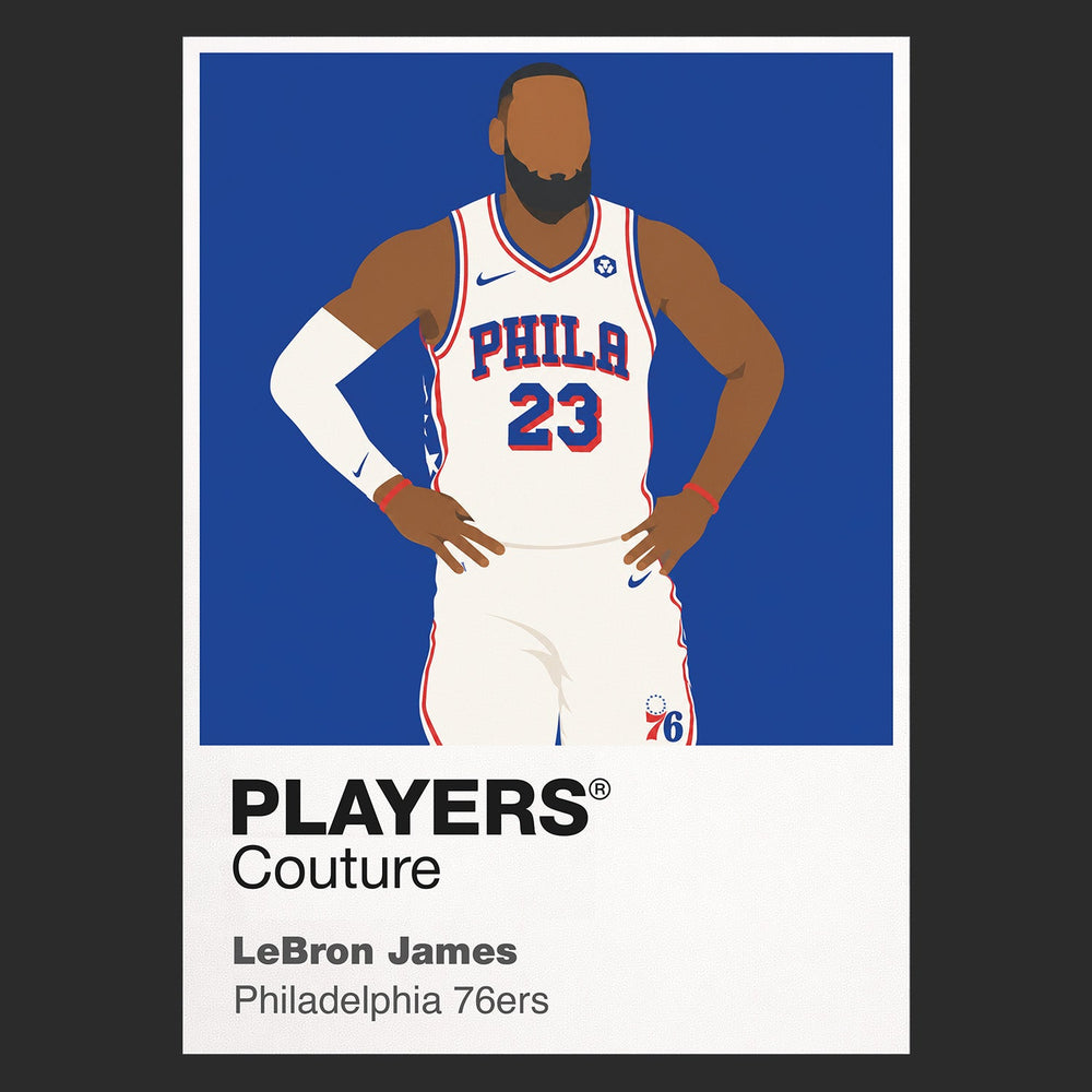 LeBron James Philadelphia 76ers black Icon Frame artwork detail