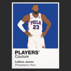 LeBron James Philadelphia 76ers black Icon Frame artwork detail