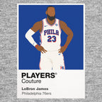 LeBron James Philadelphia 76ers grey Icon Frame artwork detail