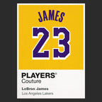 LeBron James 23 Lakers Jersey Frame Men's T-Shirt – black close-up detail shot of the LeBron James 23 Lakers Players Couture