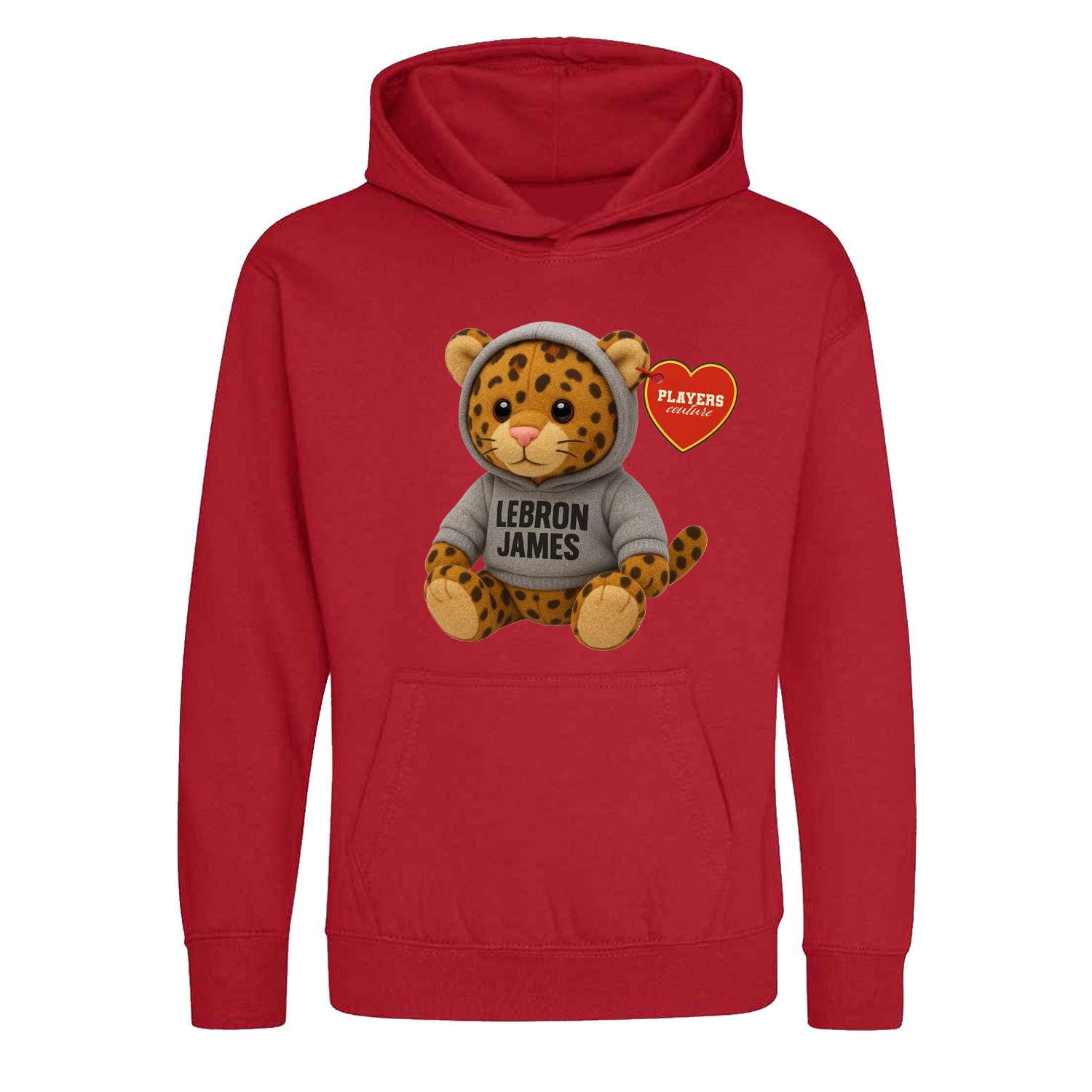 Lebron James Leopard Logo Players Couture Kids Hoodie Red