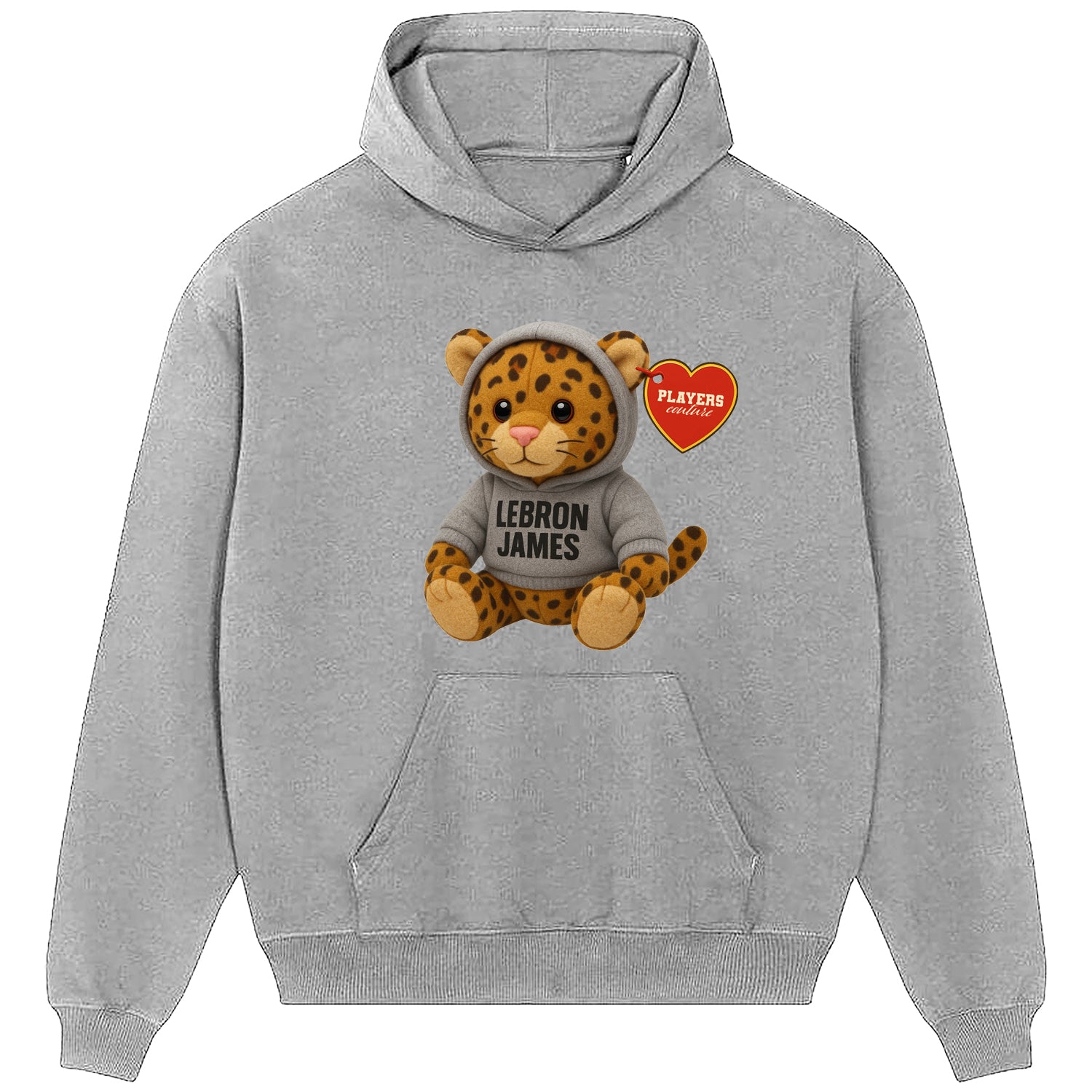 Lebron James Leopard Logo Players Couture Men's Casual Hoodie Gray