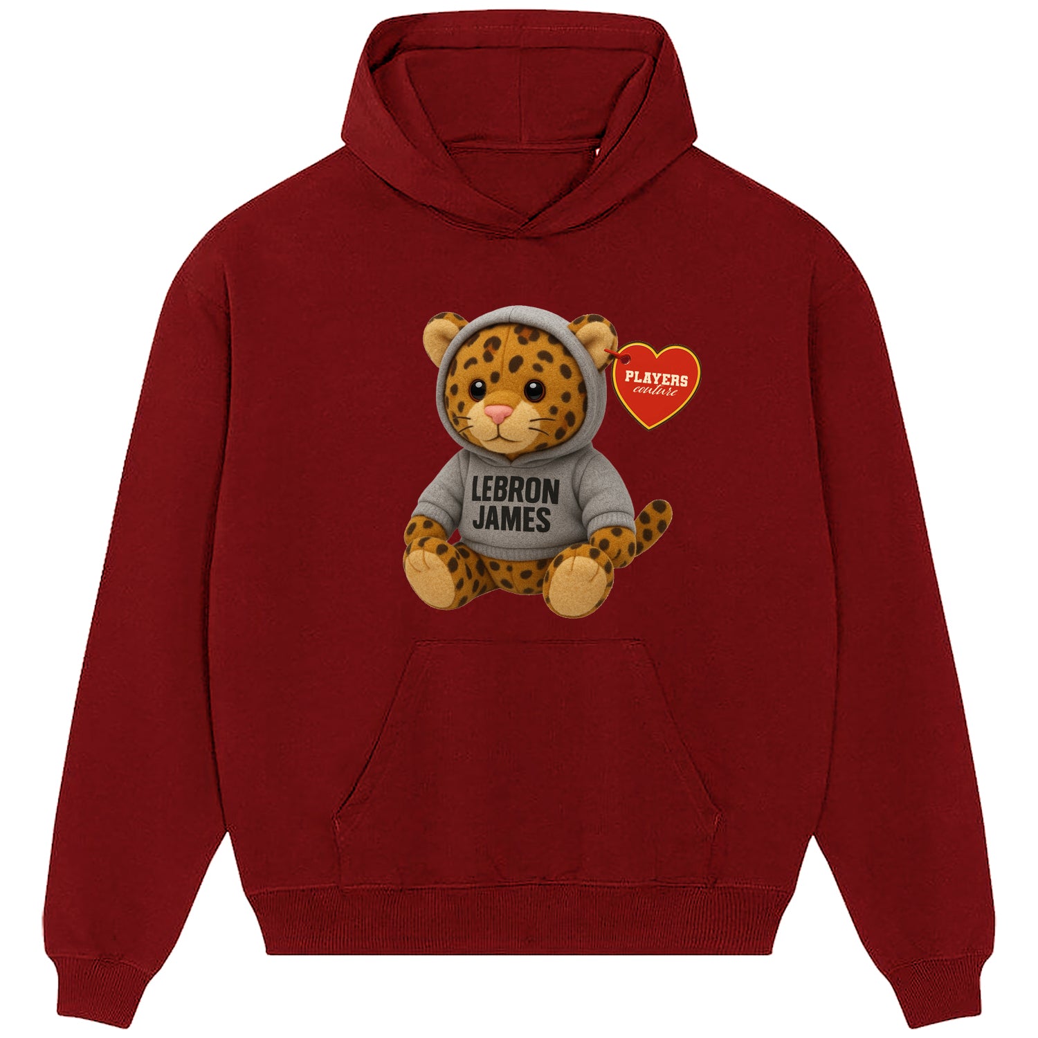 Lebron James Leopard Logo Players Couture Men's Casual Hoodie Red