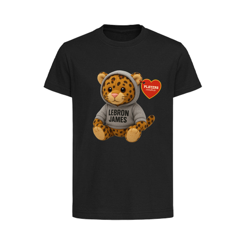 Lebron James Leopard Logo Players Couture Kids T-Shirt Black