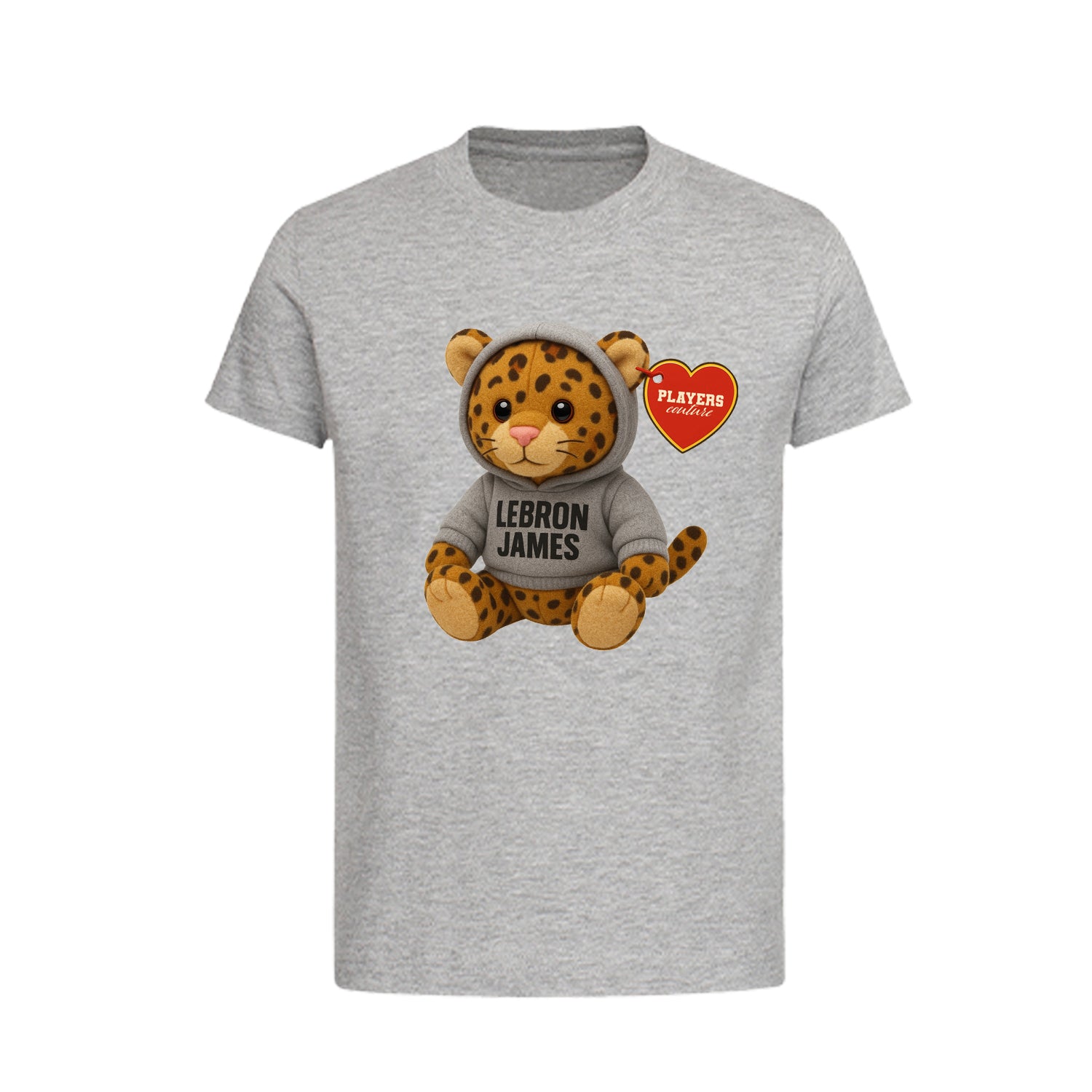 Lebron James Leopard Logo Players Couture Kids T-Shirt Gray