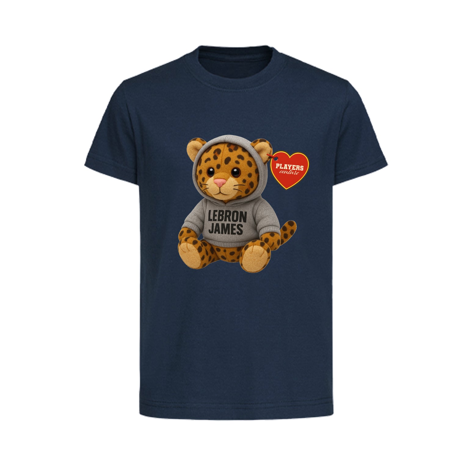 Lebron James Leopard Logo Players Couture Kids T-Shirt Navy