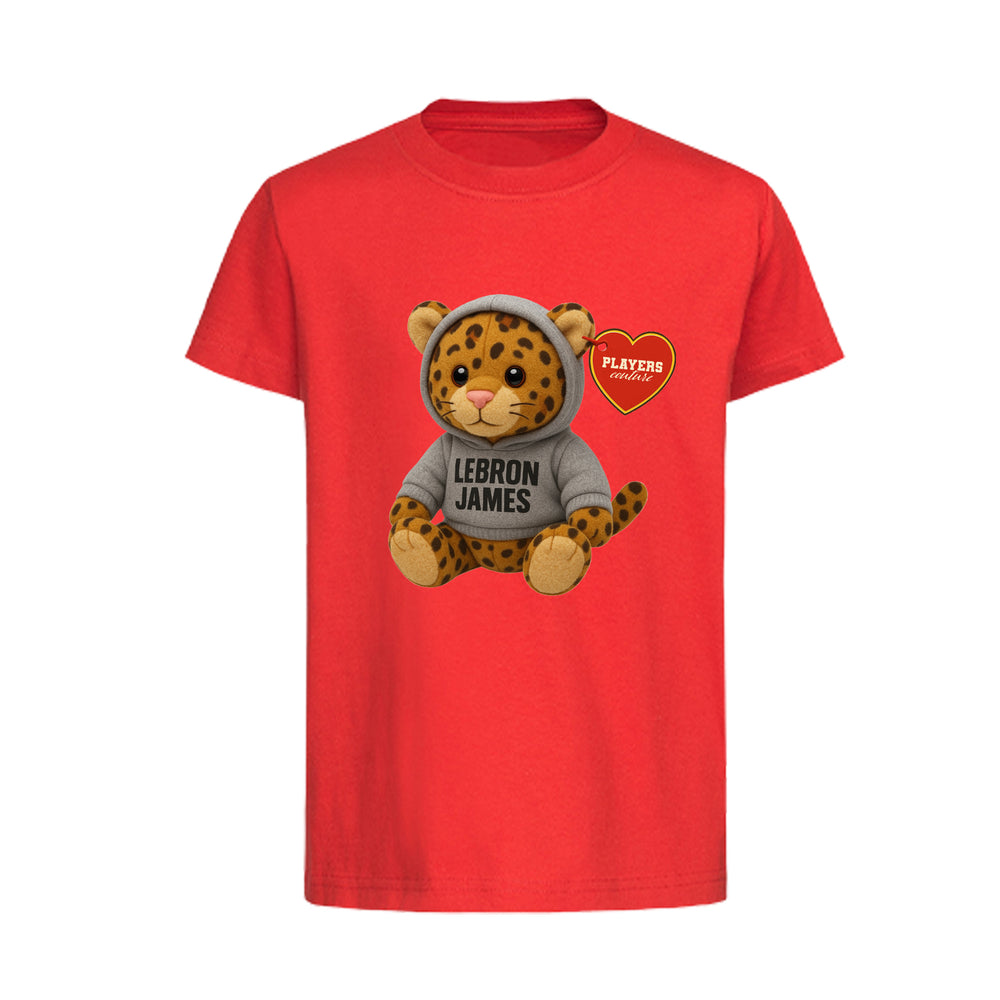 Lebron James Leopard Logo Players Couture Kids T-Shirt Red