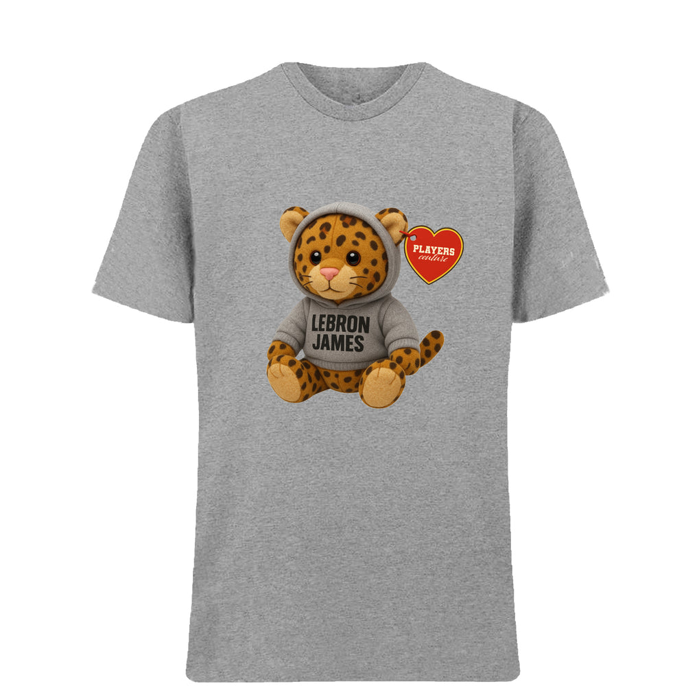 Lebron James Leopard Logo Players Couture Mens T-Shirt Gray