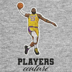 LeBron James Badge Men's Hoodie – grey close-up detail shot of the LeBron James Players Couture logo design