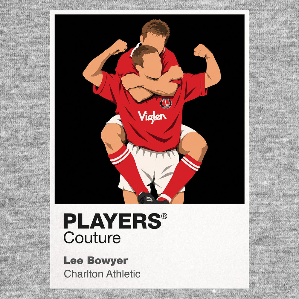 Lee Bowyer Charlton Athletic Icon Frame artwork in grey