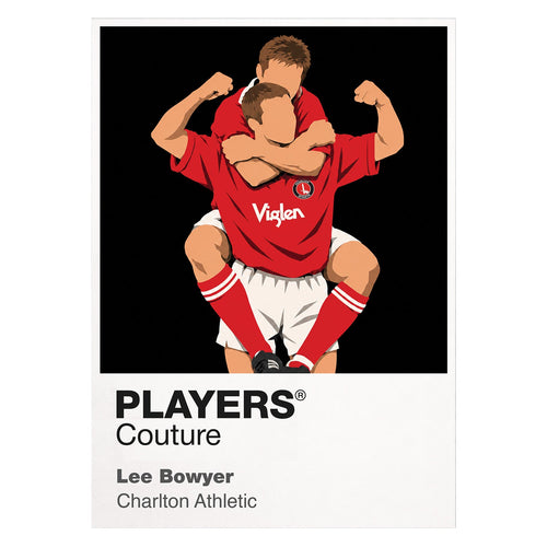 Lee Bowyer Charlton Athletic Icon Frame artwork in white