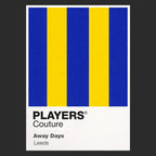 Leeds Away Classic Football Shirt Colours Frame Men's T-Shirt – black close-up detail shot of the Leeds Away Players Couture