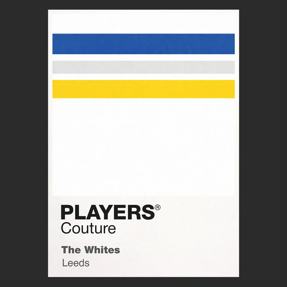 Leeds Home Classic Football Shirt Colours Frame Men's T-Shirt – black close-up detail shot of the Leeds Home Players Couture