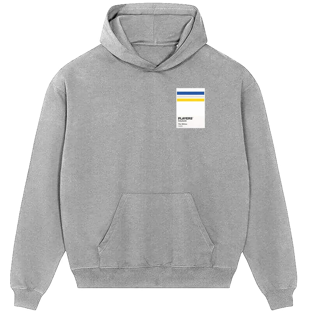 Leeds United Home hoodie – grey men's hoodie featuring the Leeds United Home Players Couture logo