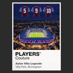 Aston Villa Legends iconic numbers Icons in Lights Frame artwork in black