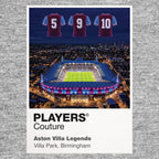Aston Villa Legends iconic numbers Icons in Lights Frame artwork in grey