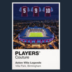 Aston Villa Legends iconic numbers Icons in Lights Frame artwork in navy
