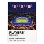 Aston Villa Legends iconic numbers Icons in Lights Frame artwork in white