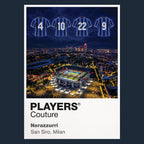 Inter Milan 2010 Treble Legends Icons in Lights Frame artwork in navy