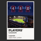 West Ham United Legends Icons in Lights Frame artwork in black