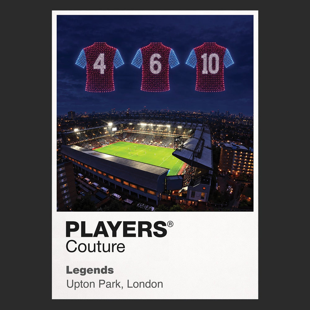 West Ham United Legends Icons in Lights Frame artwork in black
